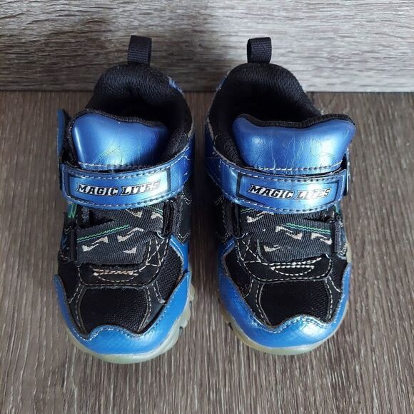 Skechers Super Hot-Lights Magic Lites Sneaker Blue Black Sz 6 - Picture 3 of 10